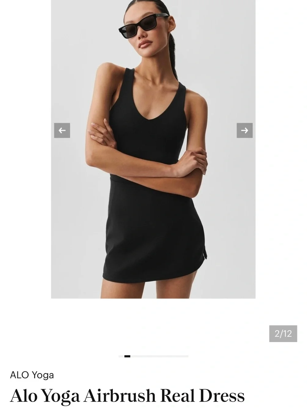 NWT alo yoga Airbrush Real Dress in Black
